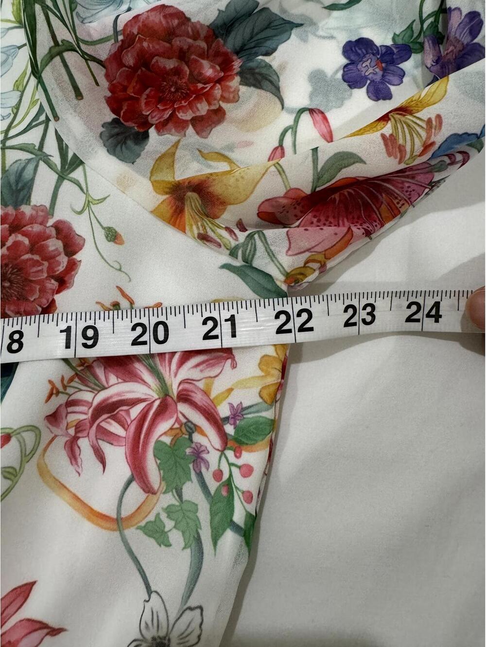 NWT Gibson Latimer Floral High Neck Ruffle Midi Dress Large White Spring Wedding - Picture 6 of 9